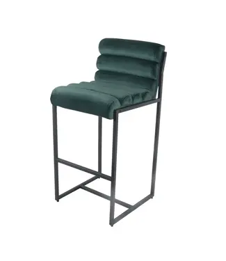 Dami iving Bar stool Design stool 75 cm Velvet Tony - Velvet Dark Green