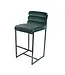 Dami iving Bar stool Design stool 75 cm Velvet Tony - Velvet Dark Green