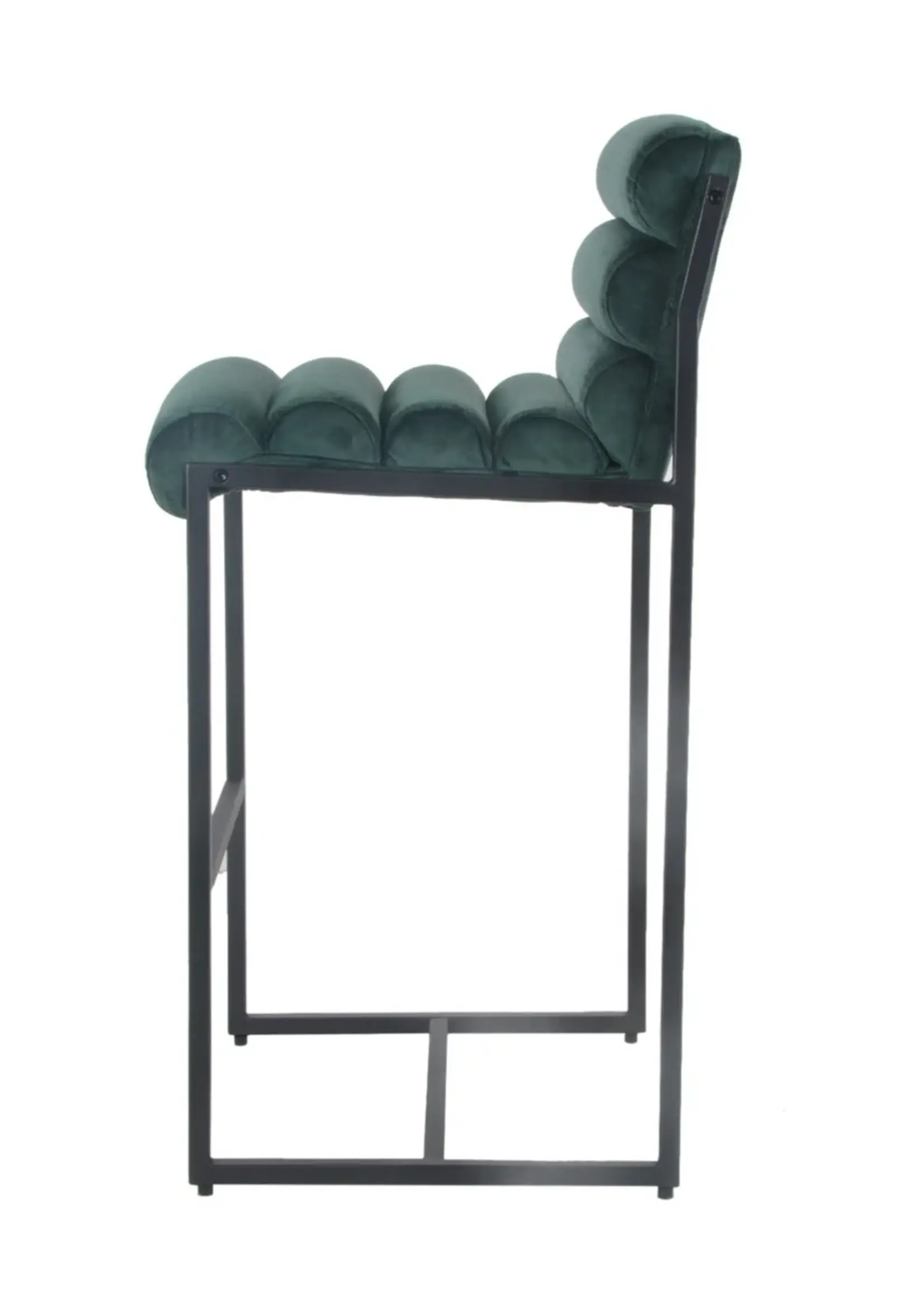 Dami iving Bar stool Design stool 75 cm Velvet Tony - Velvet Dark Green