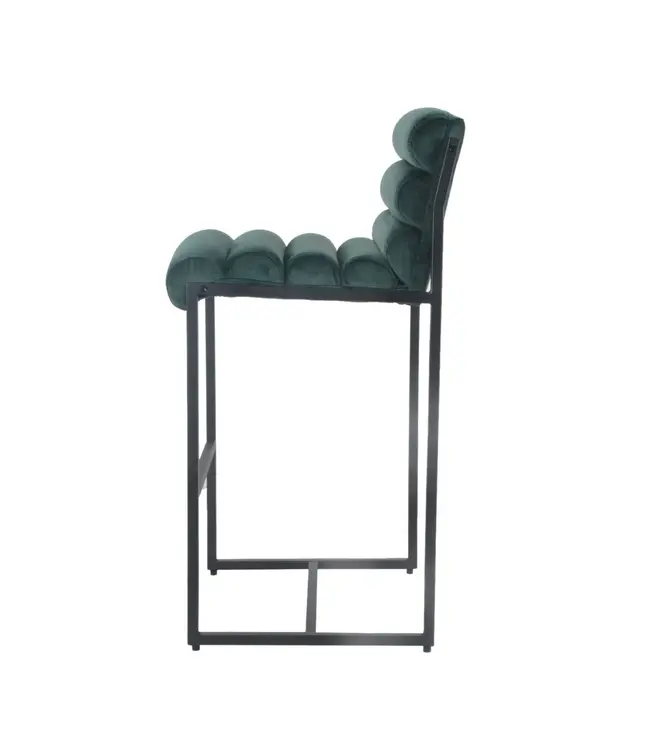 Dami iving Bar stool Design stool 75 cm Velvet Tony - Velvet Dark Green