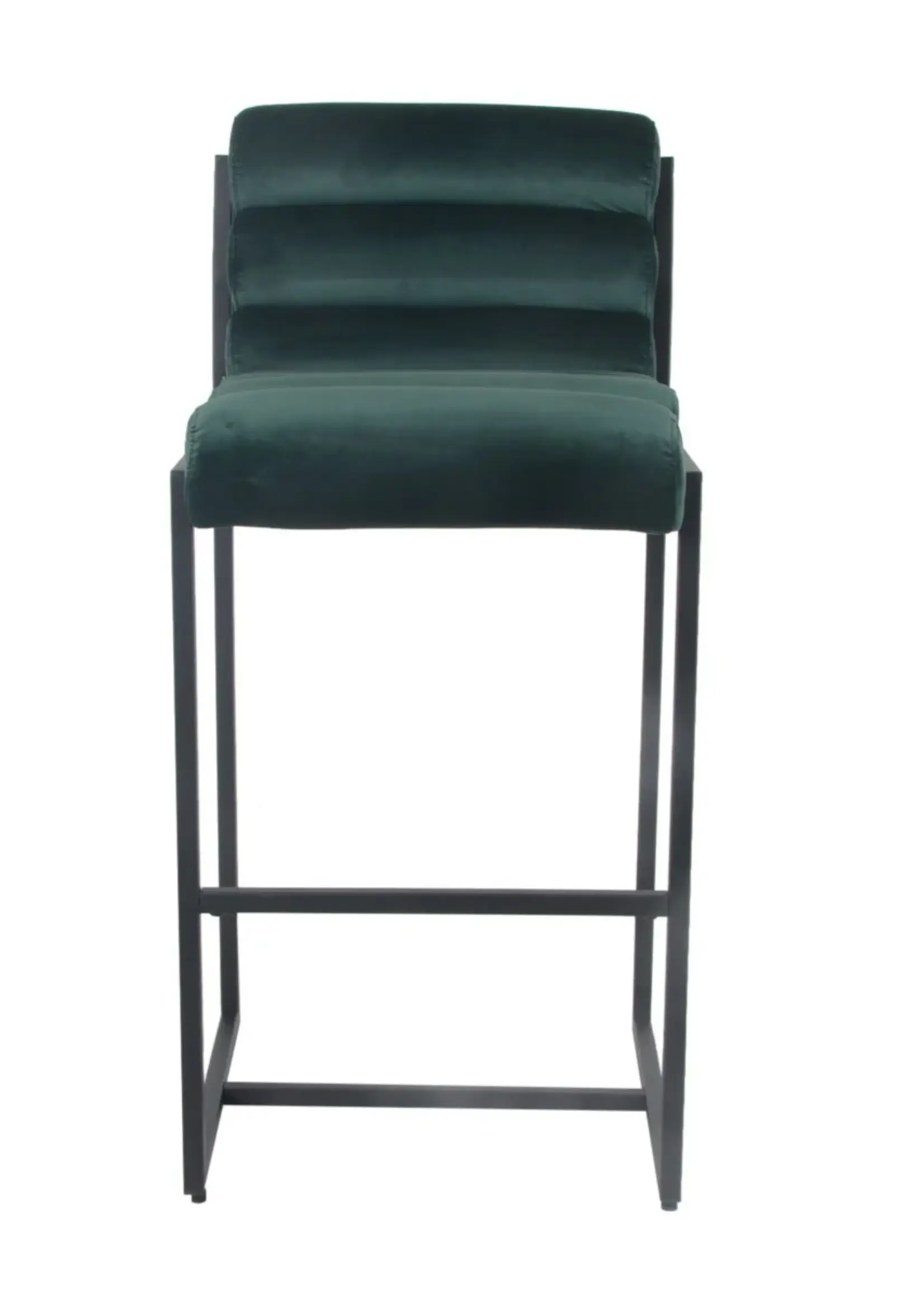 Dami iving Bar stool Design stool 75 cm Velvet Tony - Velvet Dark Green