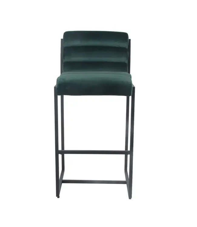 Dami iving Bar stool Design stool 75 cm Velvet Tony - Velvet Dark Green