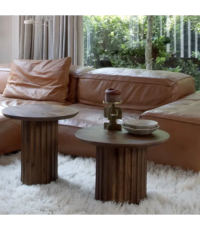 Raw materials Bullnose bijzettafel bruin 50 cm