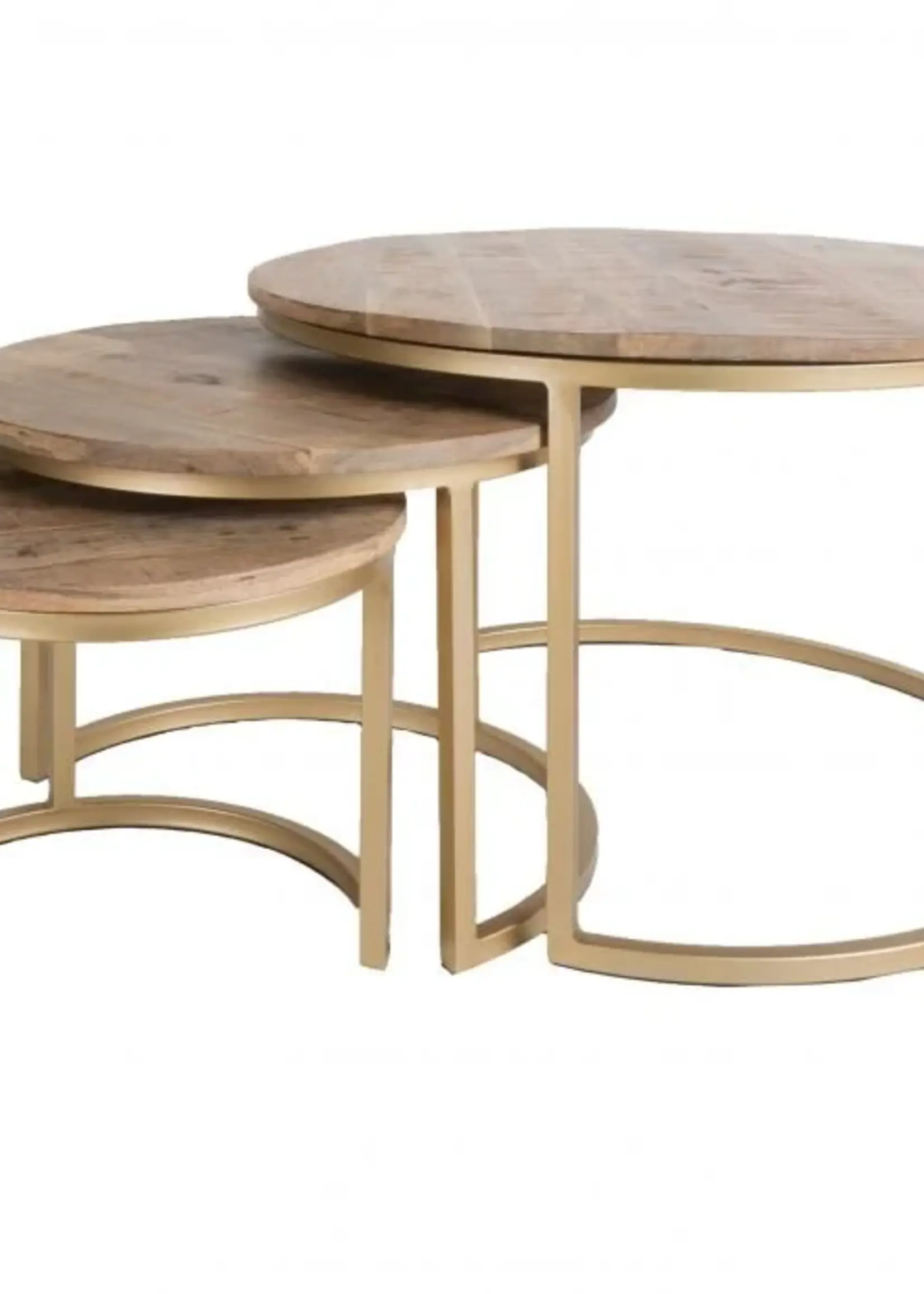 Home67 Salontafel Bart Goud - Set van 3