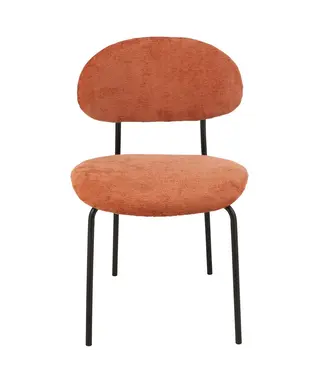 J-line  J-Line eetstoel - textiel/metaal - oranje/roest