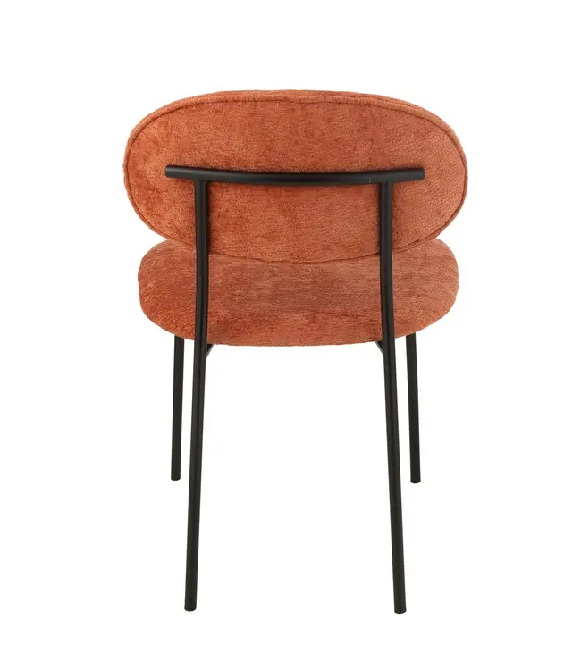 J-line  J-Line eetstoel - textiel/metaal - oranje/roest