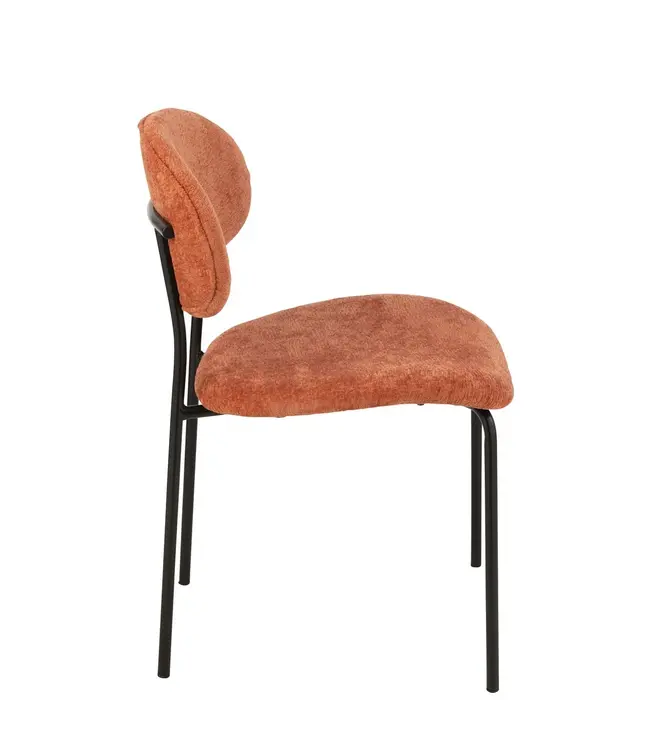 J-line  J-Line eetstoel - textiel/metaal - oranje/roest