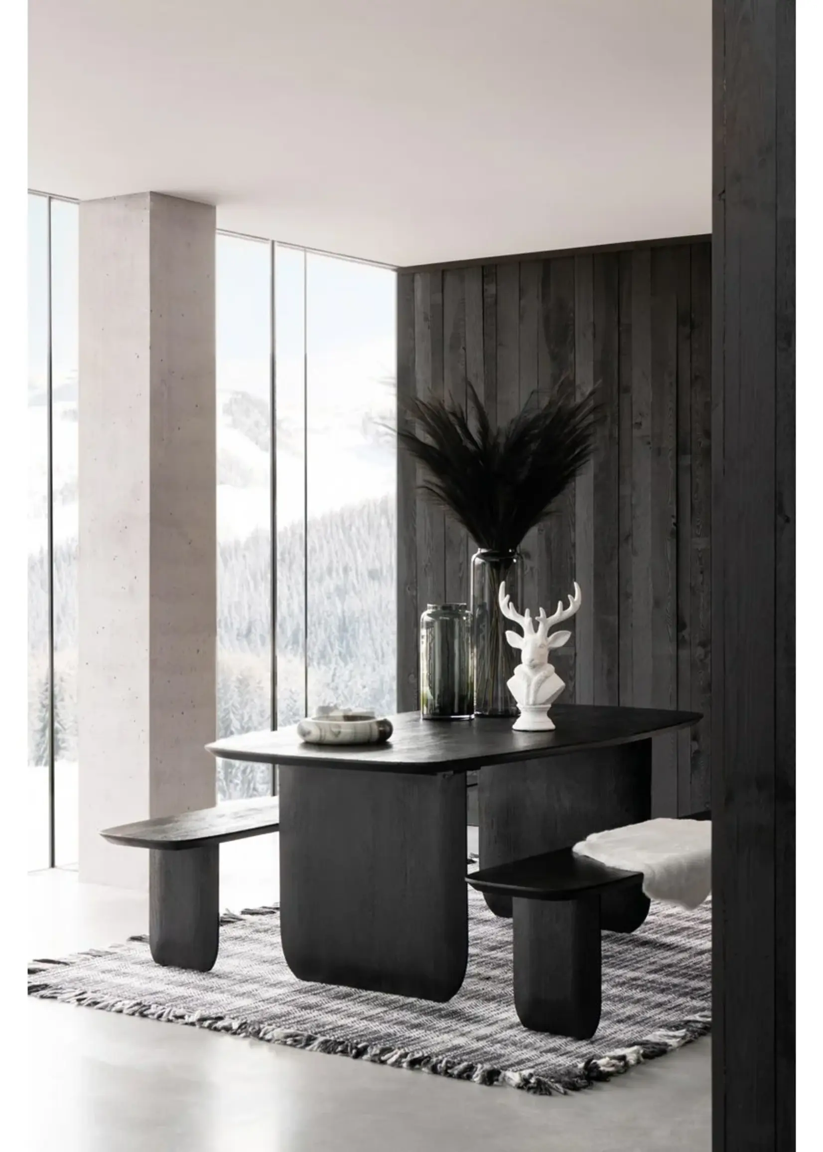 J-line  eettafel - hout - zwart