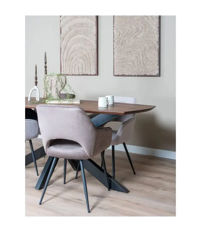 Home67 Eettafel Felix – Espresso Mangohout – 190 x 90 cm