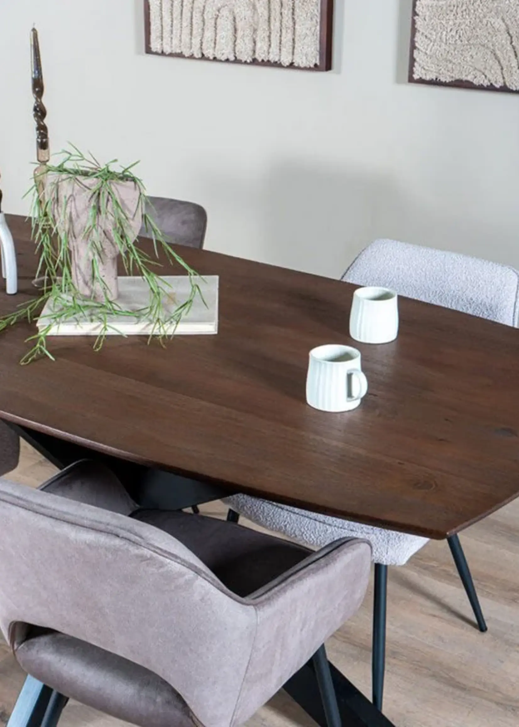 Home67 Eettafel Felix – Espresso Mangohout – 220 x 100 cm