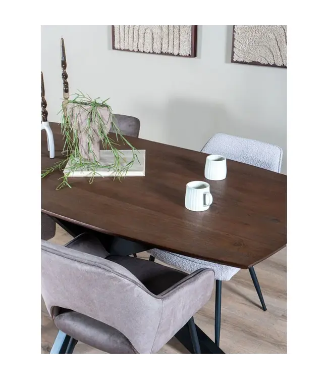 Home67 Eettafel Felix – Espresso Mangohout – 220 x 100 cm