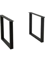 J-line  tafel Poten Rechthoek - metaal - zwart