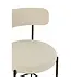 J-line  barstoel boucle - multiplex/polyester - wit/zwart (per 2)