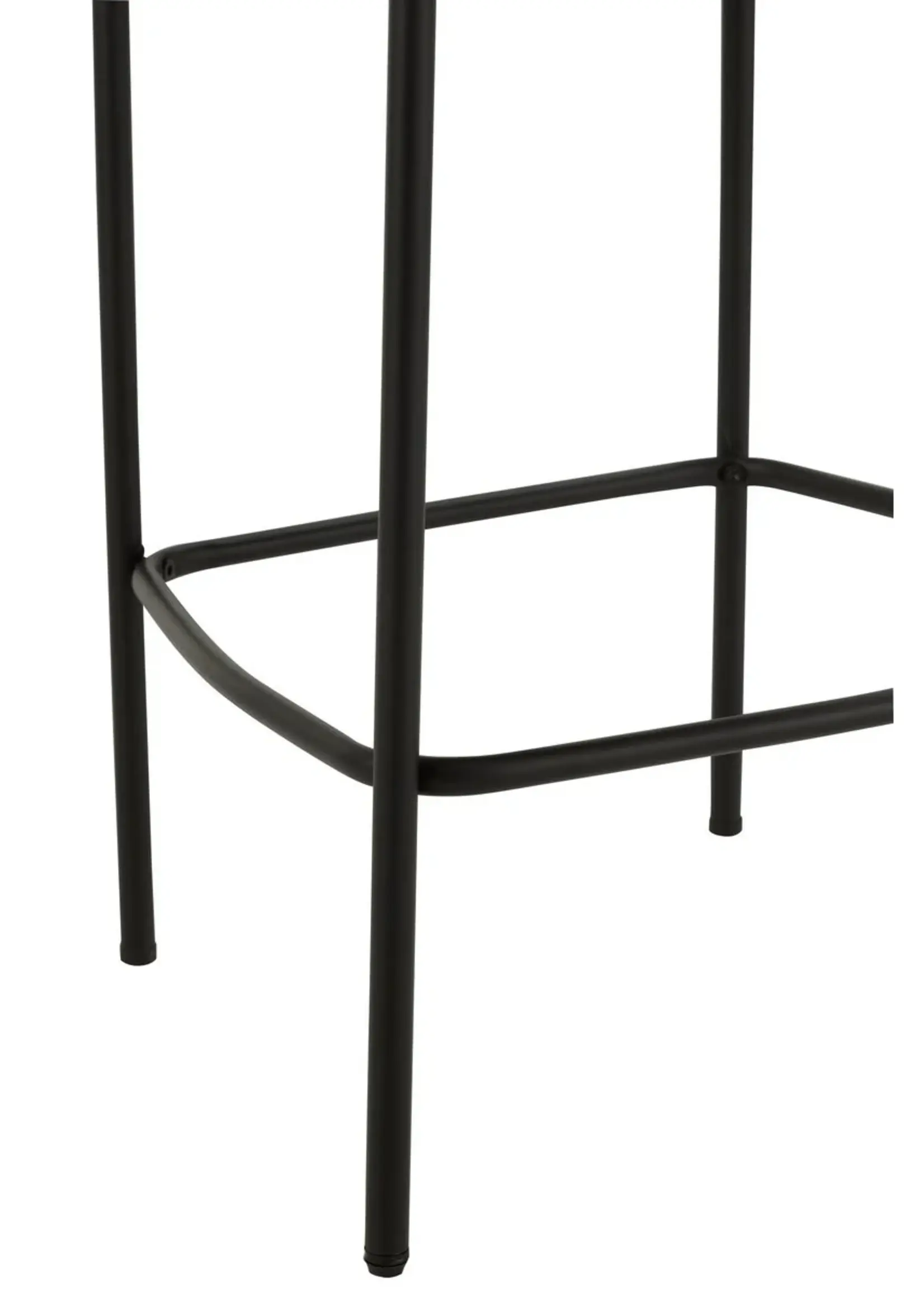 J-line  barstoel boucle - multiplex/polyester - wit/zwart (per 2)