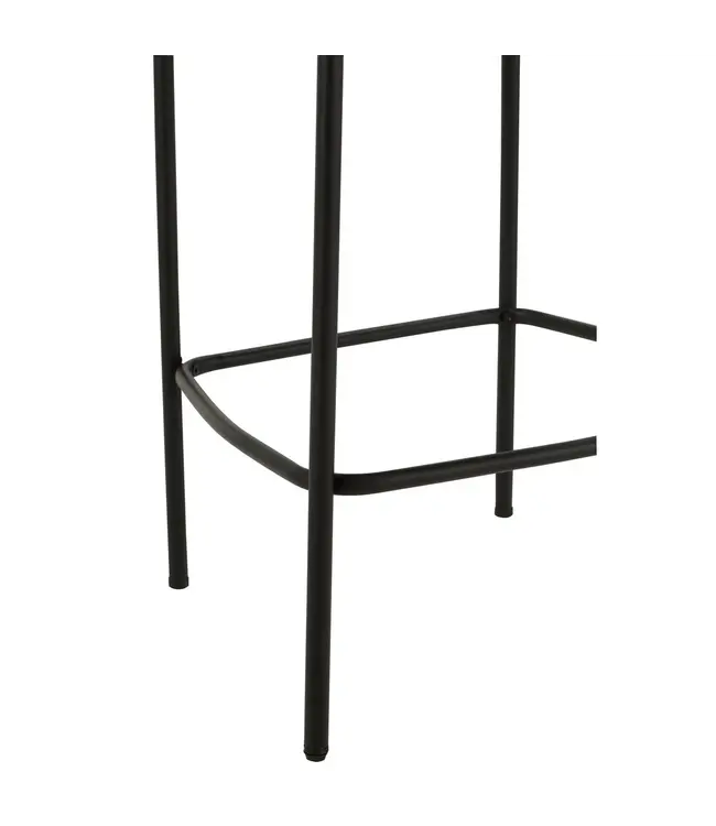 J-line  barstoel boucle - multiplex/polyester - wit/zwart (per 2)