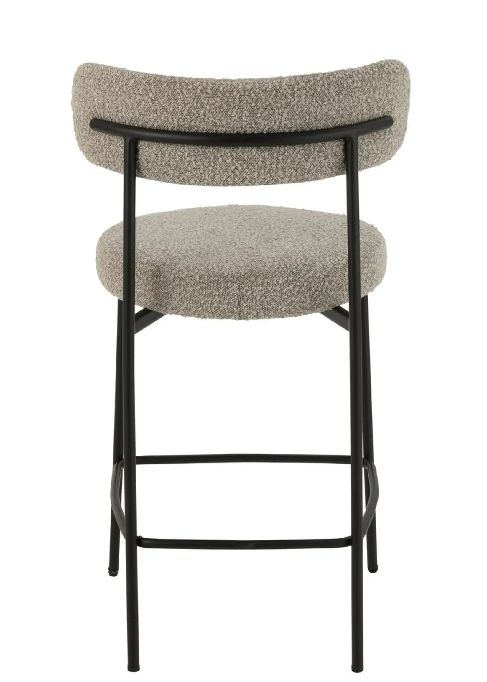 J-line  barstoel Bouclé - multiplex/polyester - grijs/zwart (per 2)