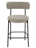 J-line  barstoel Bouclé - multiplex/polyester - grijs/zwart (per 2)