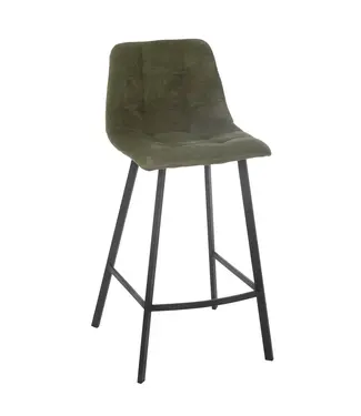 J-line  Barstoel Kent Metaal/Polyester Groen (per 2)