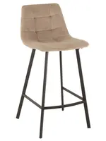J-line  barstoel Olivier - textiel/metaal - beige (per 2)