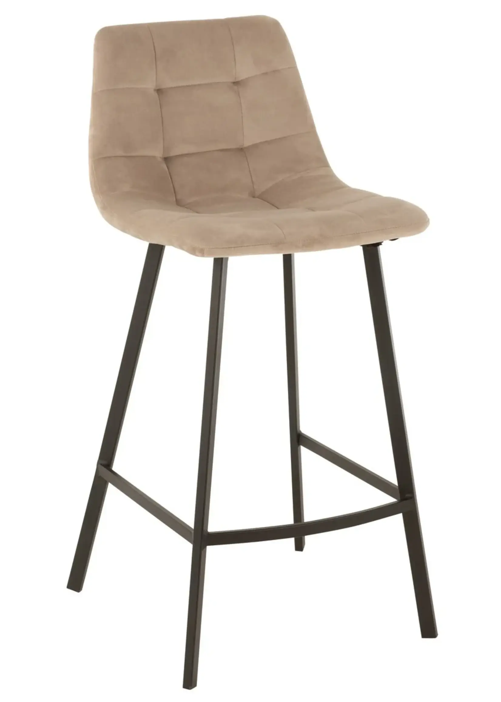 J-line  barstoel Olivier - textiel/metaal - beige (per 2)