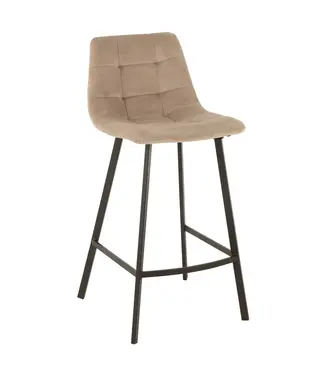 J-line  barstoel Olivier - textiel/metaal - beige (per 2)