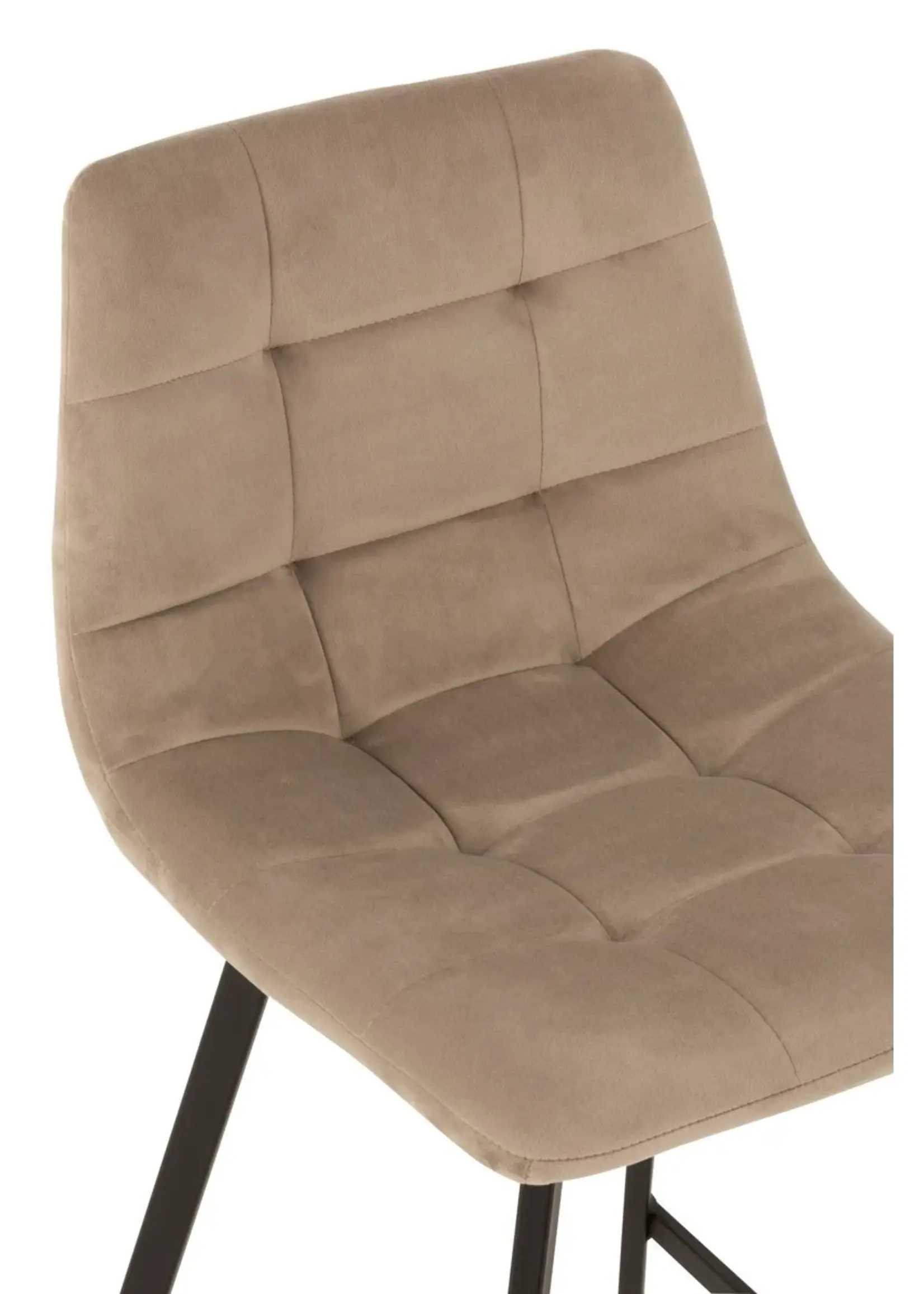 J-line  barstoel Olivier - textiel/metaal - beige (per 2)