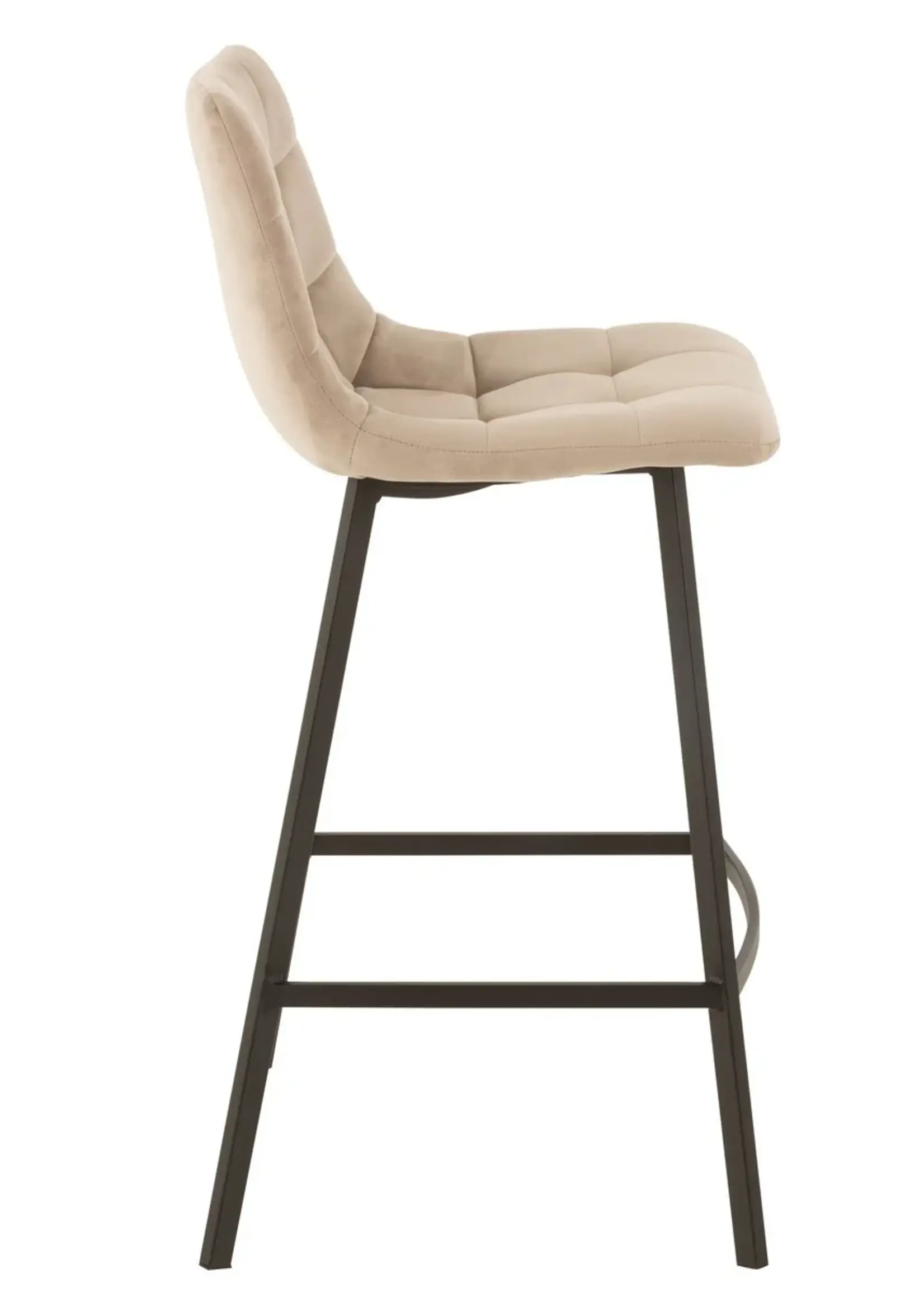 J-line  barstoel Olivier - textiel/metaal - beige (per 2)