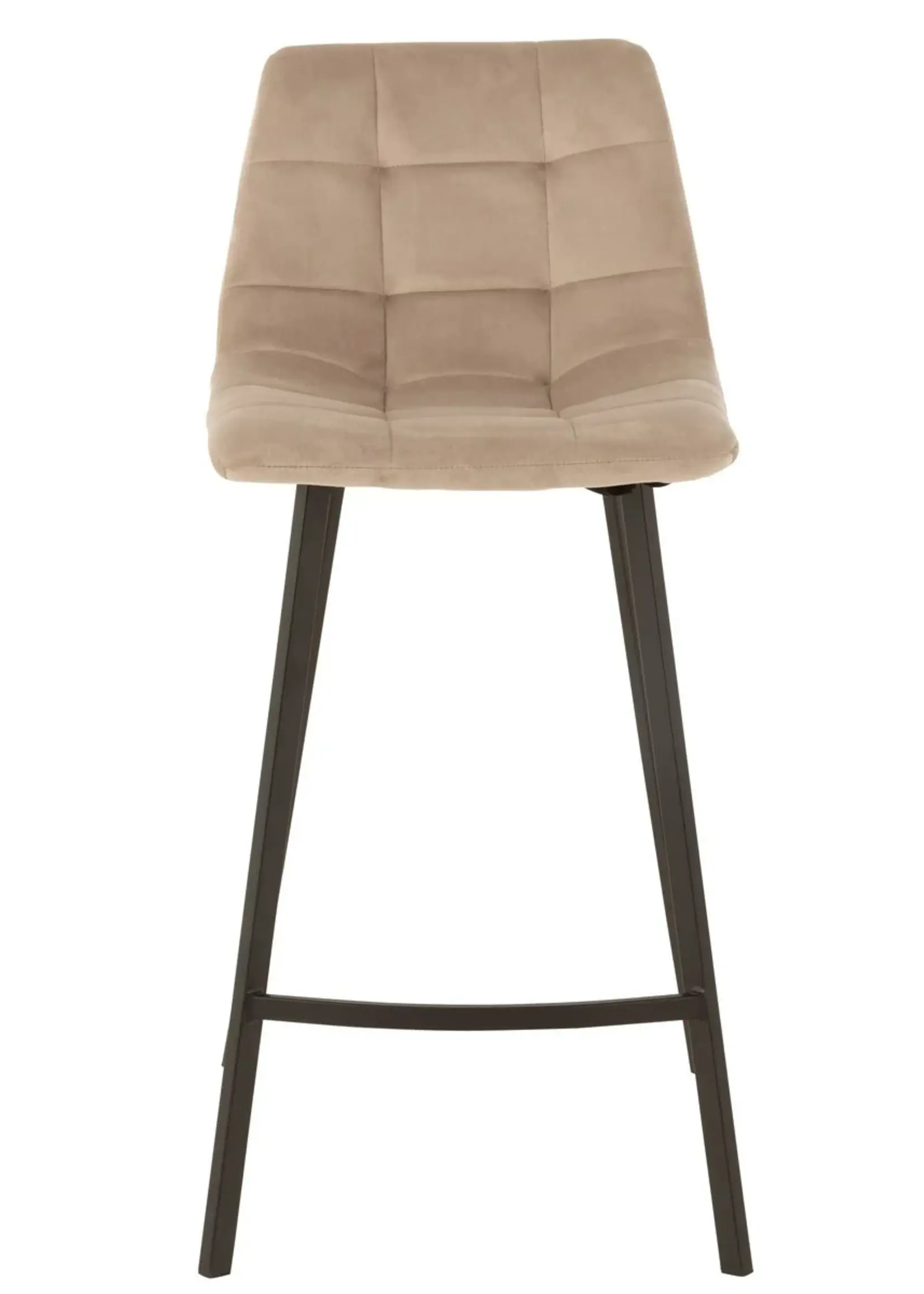 J-line  barstoel Olivier - textiel/metaal - beige (per 2)