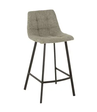 J-line  J-Line barstoel Stephane - textiel/metaal - grijs (per 2)