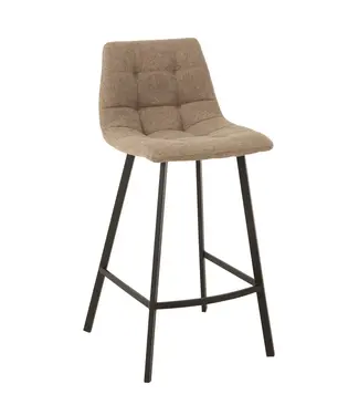 J-line  J-Line Barstoel Stephane Textiel/Metaal Beige ( per 2)