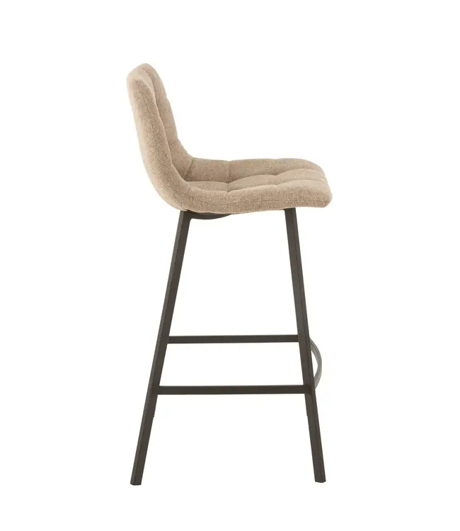 J-line  J-Line Barstoel Stephane Textiel/Metaal Beige ( per 2)