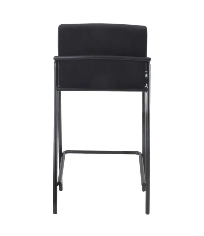 Dami iving Bar stool Velvet velvet and bouclé metal 65 cm Lev - Velvet Black
