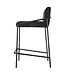 Dami iving Bar stool Velvet velvet and bouclé metal 65 cm Lev - Velvet Black