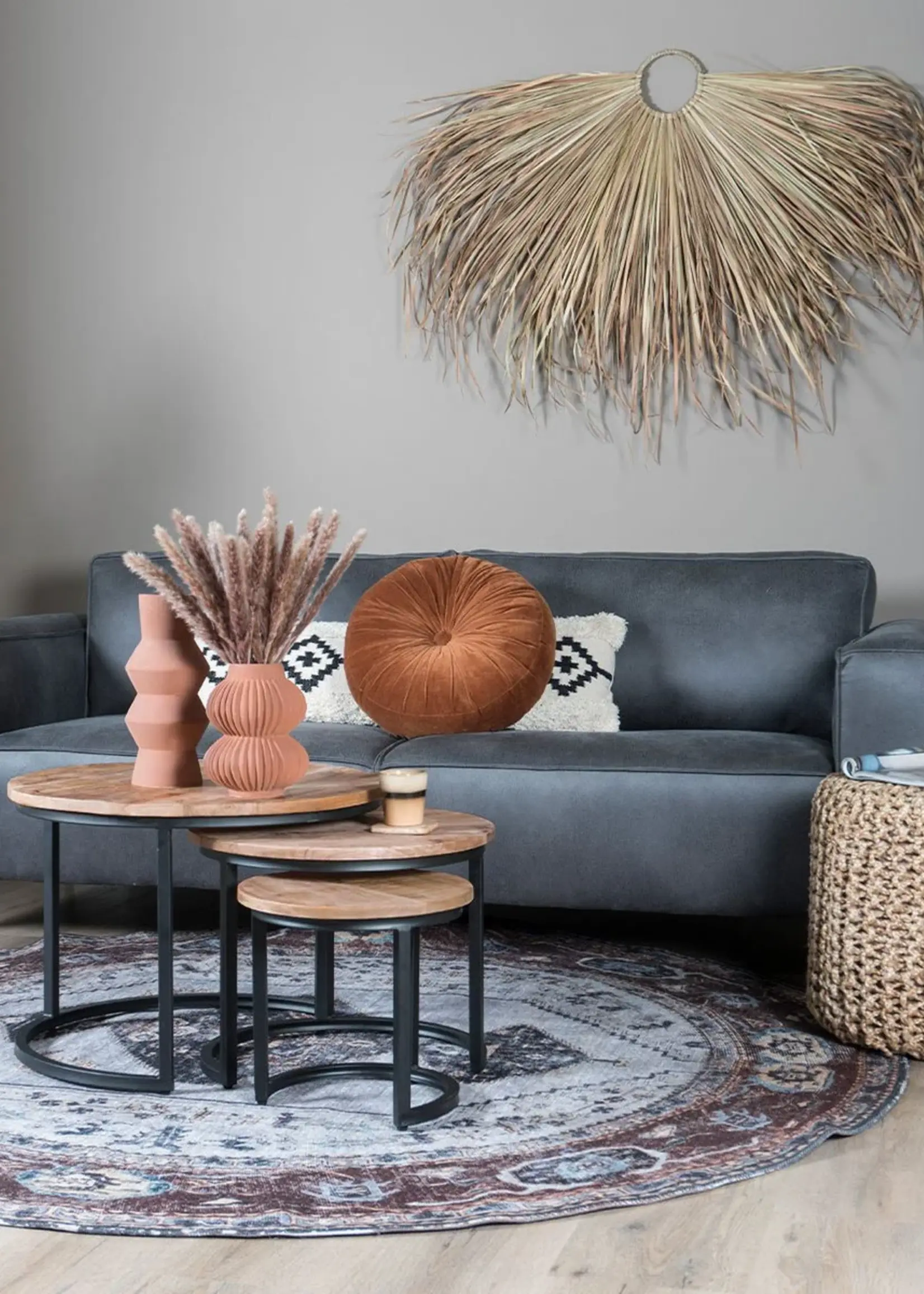 Home67 Salontafel Set van 3 – Industriële Salontafelset Erjan – Mangohout