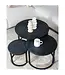 Home67 Salontafel Set van 3 – Industriële Salontafelset Erjan – Zwart blad