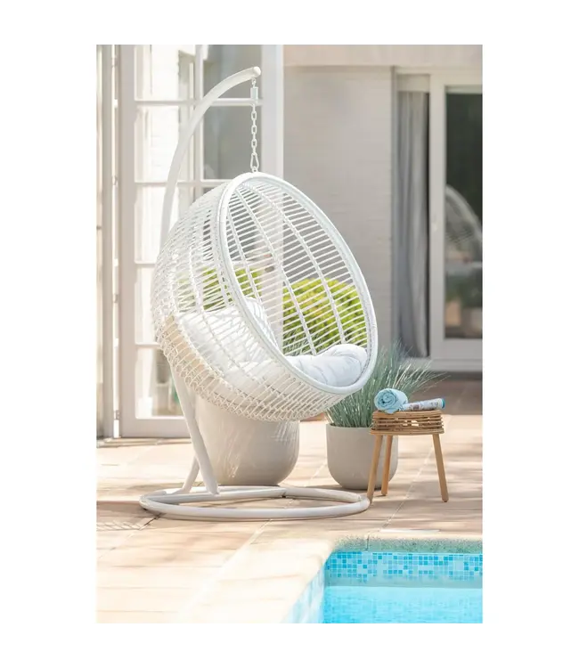J-line  hangstoel Rond - staal - wit