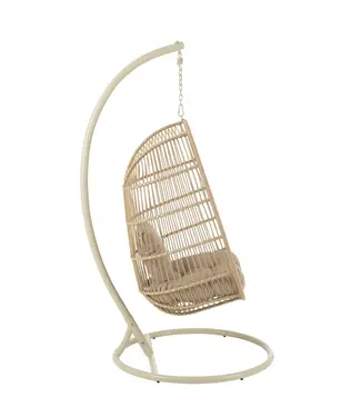 J-line  Hangstoel Egga Metaal/Koord Beige