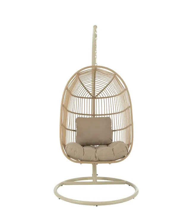 J-line  Hangstoel Egga Metaal/Koord Beige