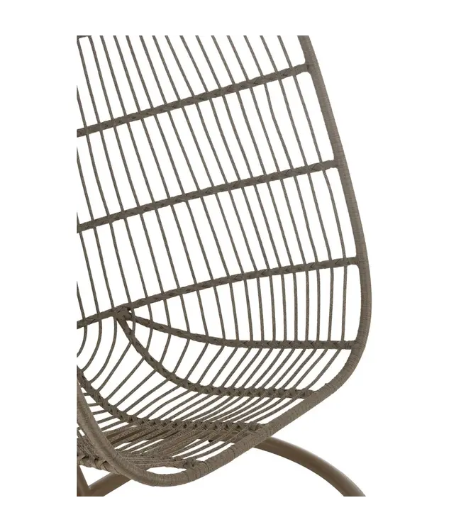J-line  Hangstoel+Kussen Egga Metaal/Koord Bruin