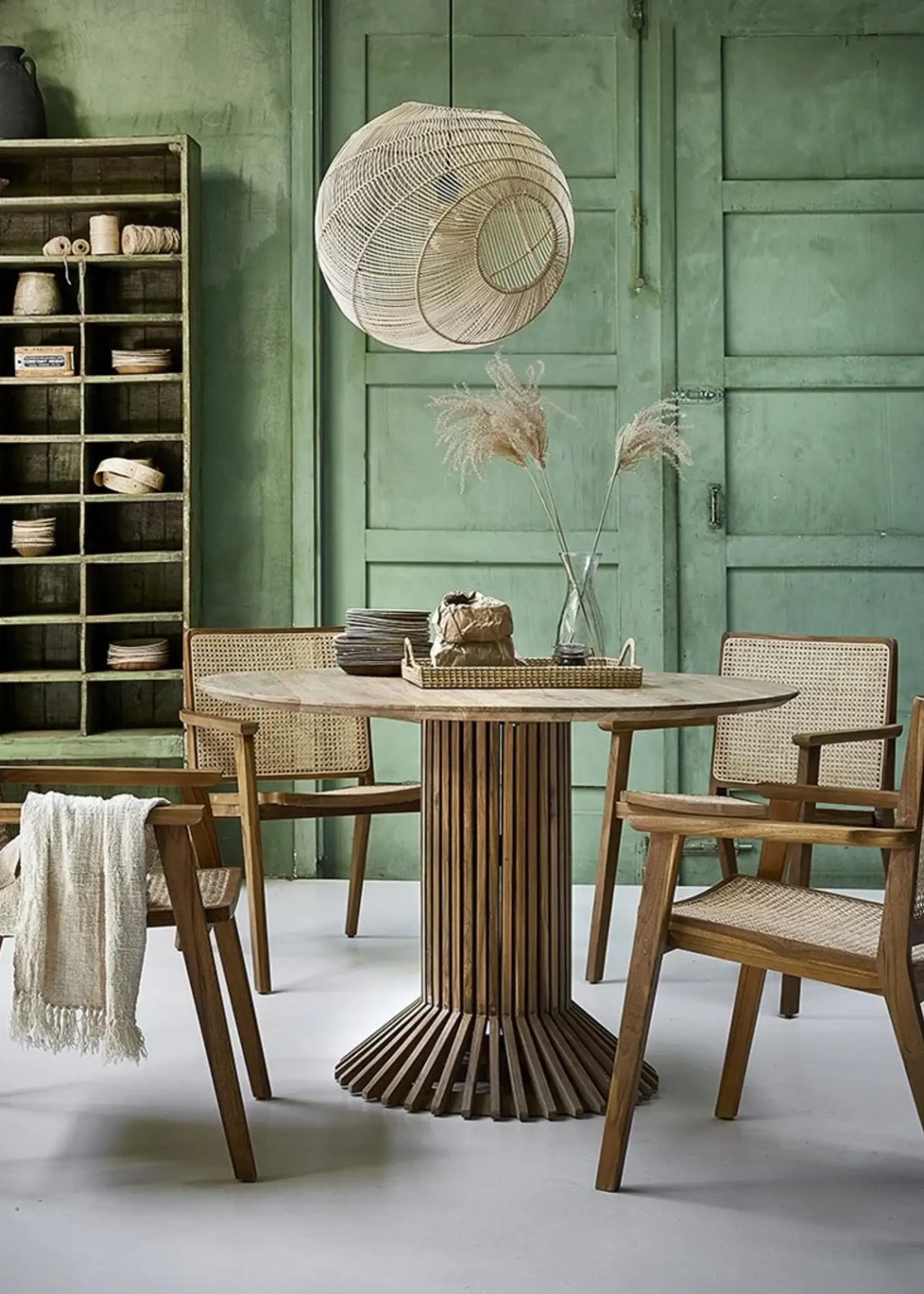 Raw materials Eiffel teakhouten eettafel rond