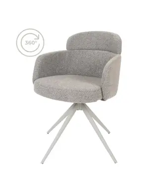 Home67 Eetkamerstoel Chase – Bouclé – Brown