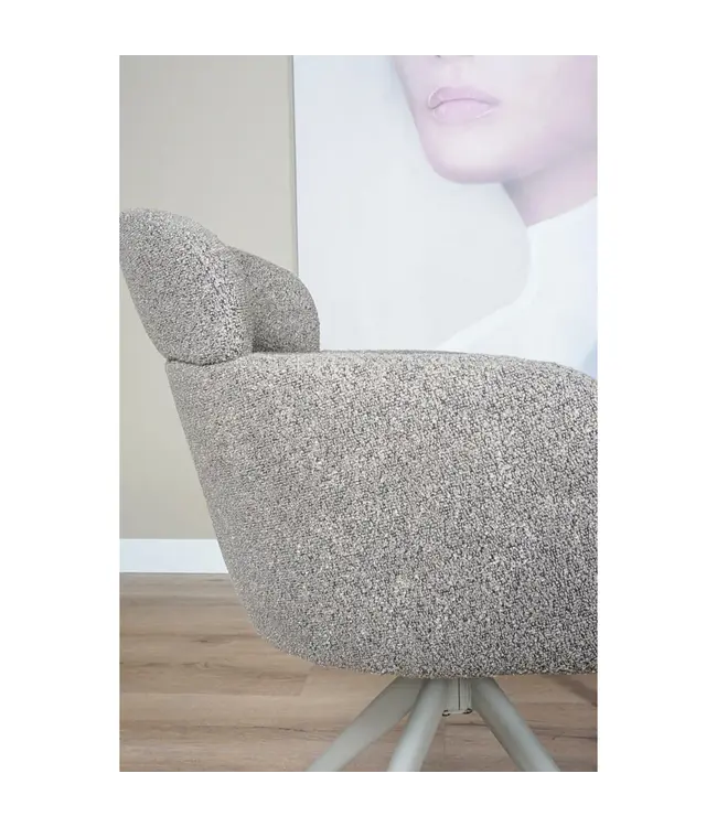 Home67 Eetkamerstoel Chase – Bouclé – Brown