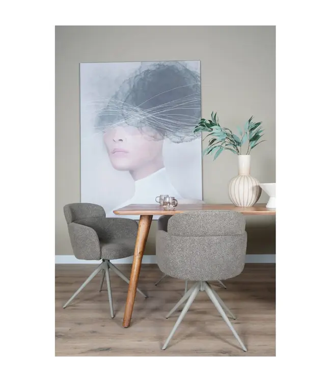 Home67 Eetkamerstoel Chase – Bouclé – Brown