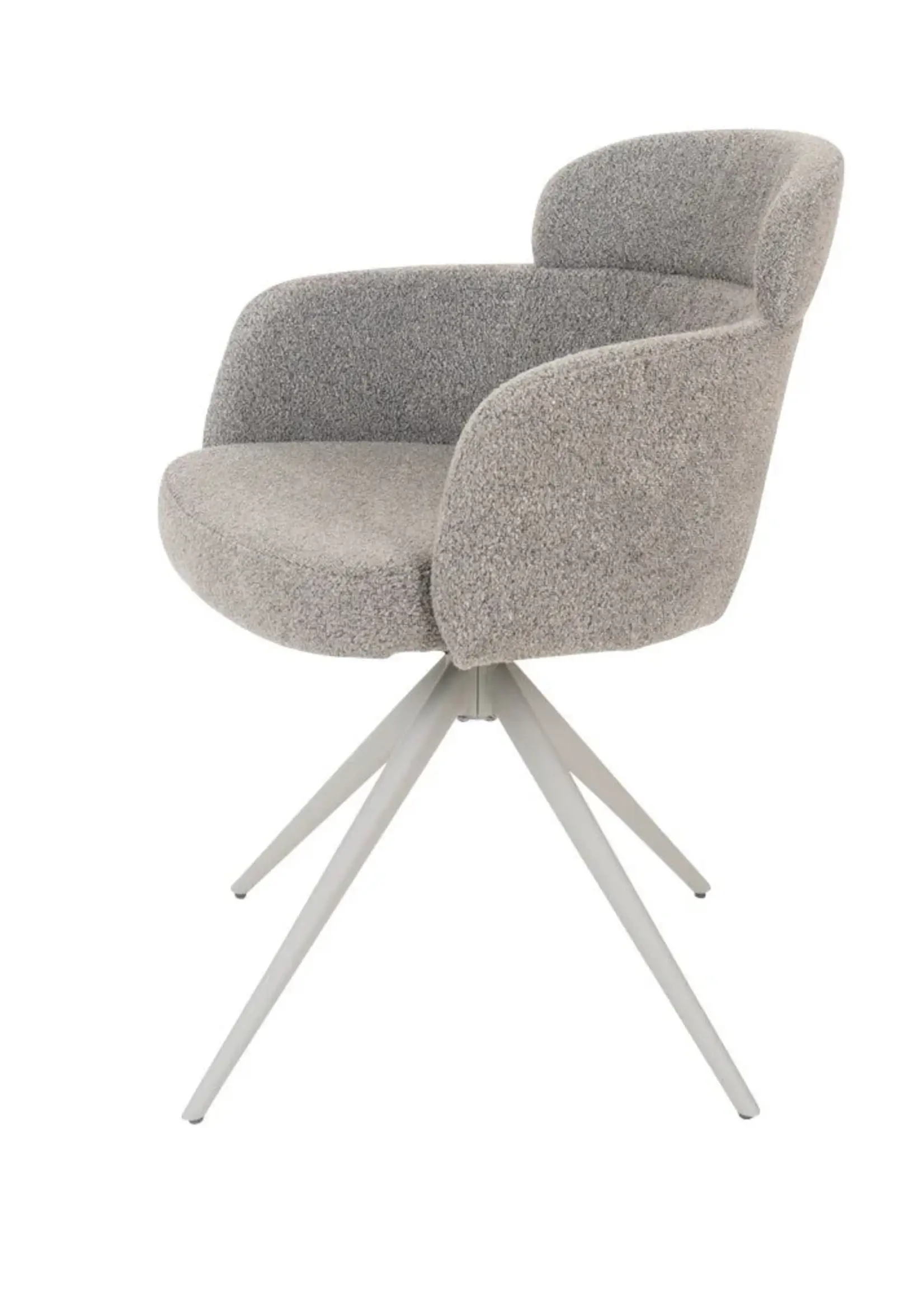 Home67 Eetkamerstoel Chase – Bouclé – Brown