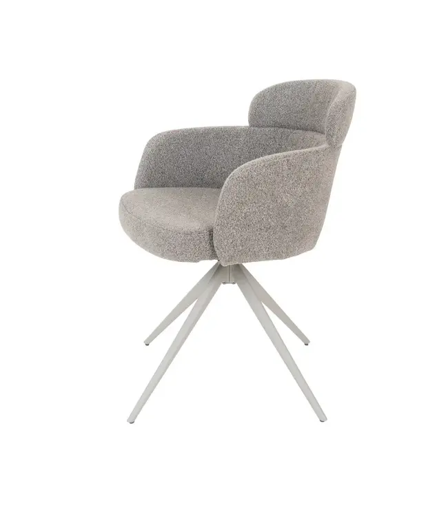 Home67 Eetkamerstoel Chase – Bouclé – Brown