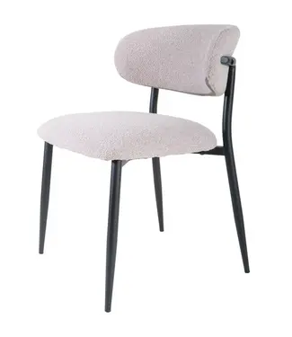 Home67 Eetkamerstoel Dion - Bouclé - Naturel