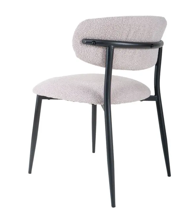 Home67 Eetkamerstoel Dion - Bouclé - Naturel