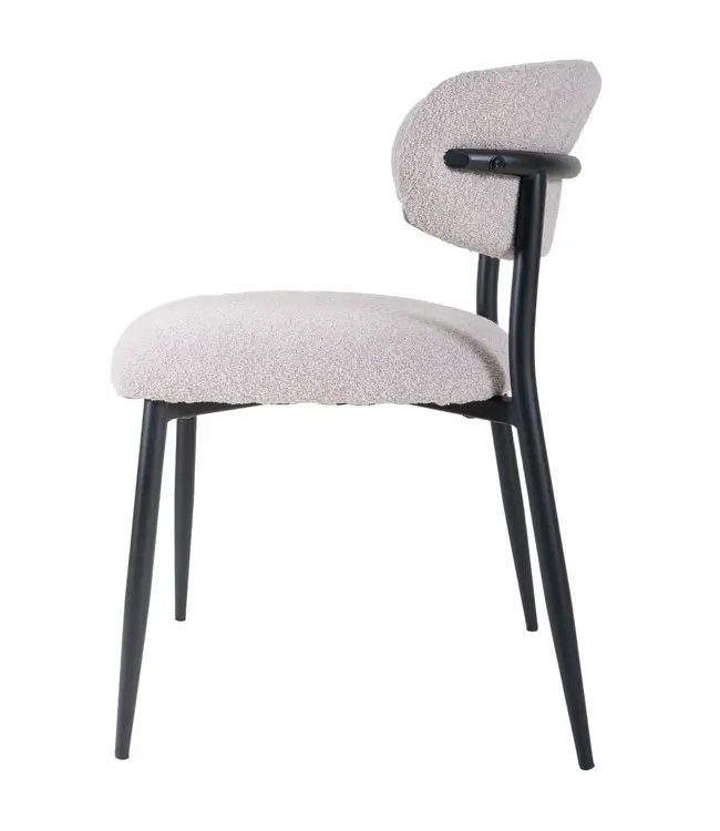 Home67 Eetkamerstoel Dion - Bouclé - Naturel