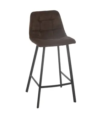 J-line  Barstoel Kent Metaal/Polyester Bruin (set van 2)