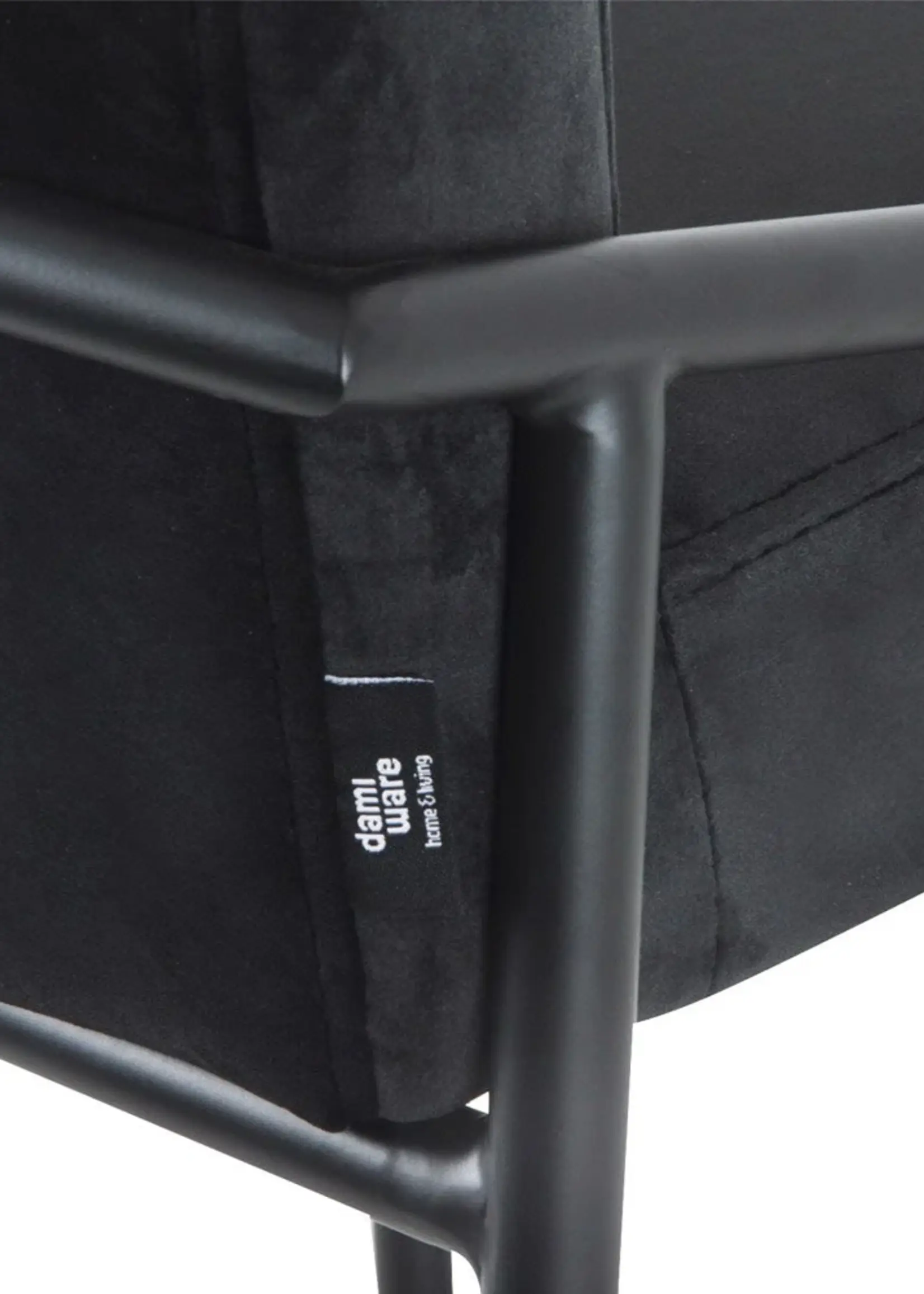 Dami iving Bar stool Velvet velvet and bouclé metal 65 cm Lev - Velvet Black